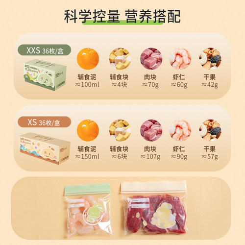 肉丝冷冻专用保鲜袋食品级抗菌辅食分装袋冰箱速冻收纳迷你密封袋 - 图3