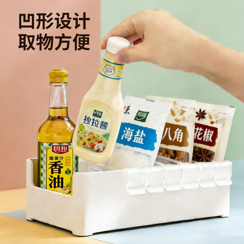 整理师推荐厨房调料收纳盒分装调味料香料多格一体调味品罐置物架 - 图3