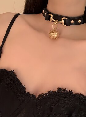 铃铛项圈情调女小狗choker颈带性感风m女牵引绳道具趣项链人用