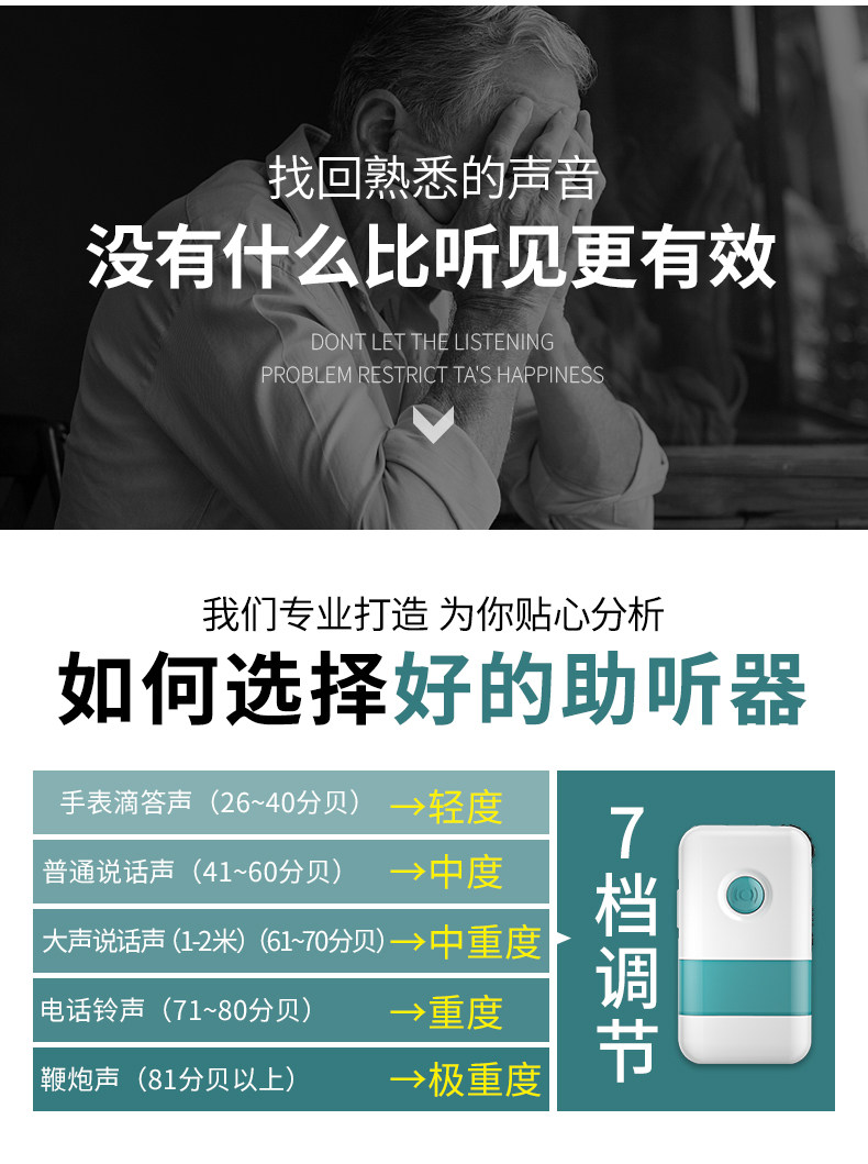 盒式有线老人正品防丢西门子助听器 蓝米医疗器械助听器