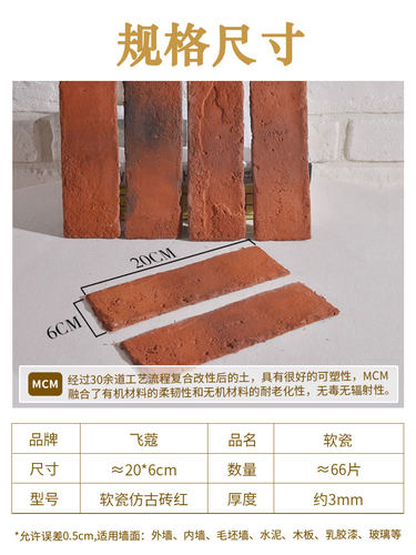 文化砖软瓷轻质防水防霉不泛碱电视背景墙别墅外墙砖阳台瓷砖客厅 - 图2