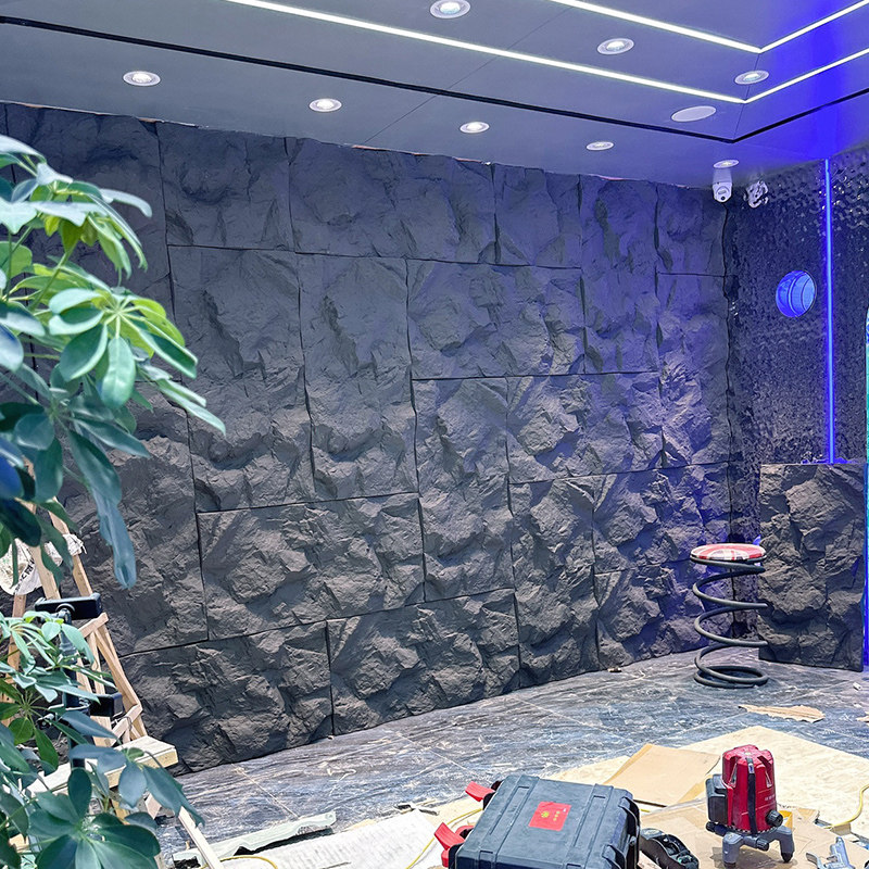 PU石皮板背景墙仿蘑菇石pu石材轻质文化石外墙岩板3D立体文化砖墙_虎窝淘