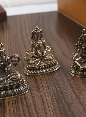 黄铜敦煌飞天女神像千手观音菩萨佛像纯铜金属工艺品摆件地摊货