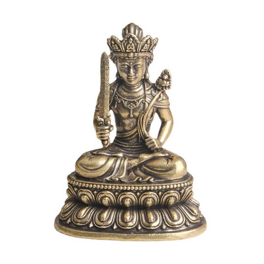 Retro Messing Void Bodhisattva Statue Desktop Ornamente Religiöse Opfergaben Buddha Statuen Kunsthandwerk Wenwan Alte Bronze Dekoration