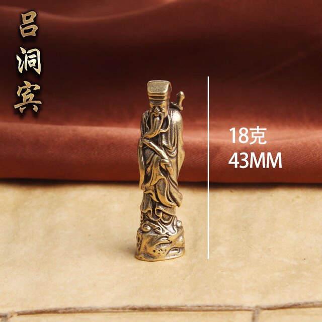 Old pure brass Eight Immortals Crossing the Sea Statue Home Desktop Ornaments Antiques Miscellaneous Toy Collection Old Bronze Decoration