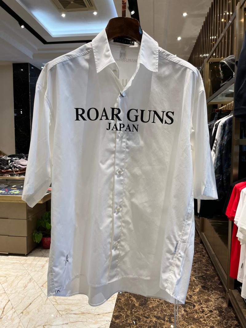 正品 roarguns japan 双枪24夏新款男装时尚宽版印花休闲短袖衬衫 - 图1