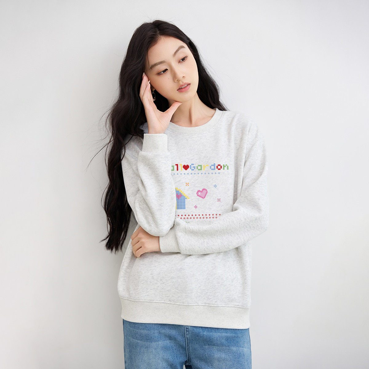 茵曼2026春季新款长袖卫衣外套女圆领宽松显瘦百搭休闲落肩袖上衣,淘宝优惠券,粉丝福利购,淘宝优惠卷