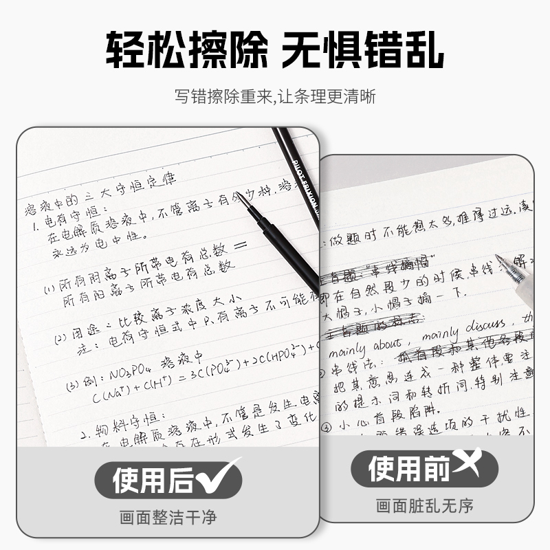 日本百乐Pilot可擦水笔23EF替芯0.5mm中性笔芯frixion可擦笔笔芯BLS-FR5 - 图1