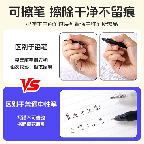 日本pilot百乐可擦笔三年级小学生用黑科技网红中性笔黑色按动frixion水笔学生用魔力擦笔芯红蓝黑色0.5 - 图0