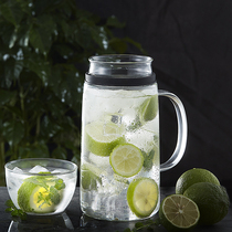 Full-sealed dust-proof glass Cold Kettle 2L Large Capacity Cool White Open Water Bottle Heat Resistant High Temperature Explosion Proof Home Health Class