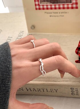 新款韩版千丝万缕缠绕戒指女小众设计开口可调节高级轻奢百搭指环