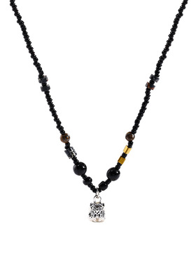 新中式国风醒狮串珠项链女复古轻奢小众毛衣链秋冬中古风配饰