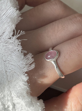 莓晶戒指女ins时尚通勤彩钻开口可调节食指戒小众设计高级感新款