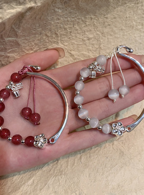 新中式白色兰铃花朵手链女2024年新款手串小众设计轻奢高级