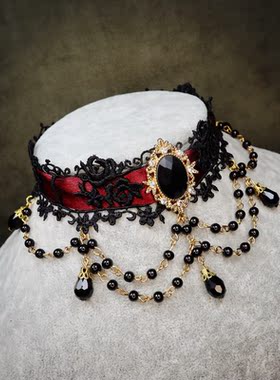 原创choker蕾丝项链哥特暗黑系