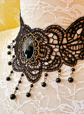 原创choker蕾丝项链哥特暗黑系