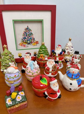 圣诞老人陶瓷首饰盒