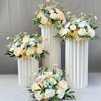 Wedding Arrangement Road Citation Flower columns Rome Cylindrical Suit Dessert Table Swing mall Shop Windows Swing Champagne Silk Flowers