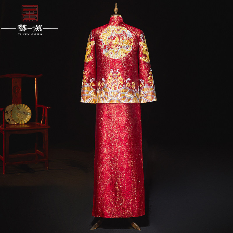 秀禾服新郎2020新款男装中式服婚服 艺薰民族服装