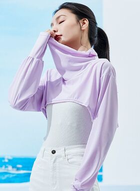 开车防晒袖套女防紫外线夏季冰感套手薄挂耳护颈面罩神器连肩披肩