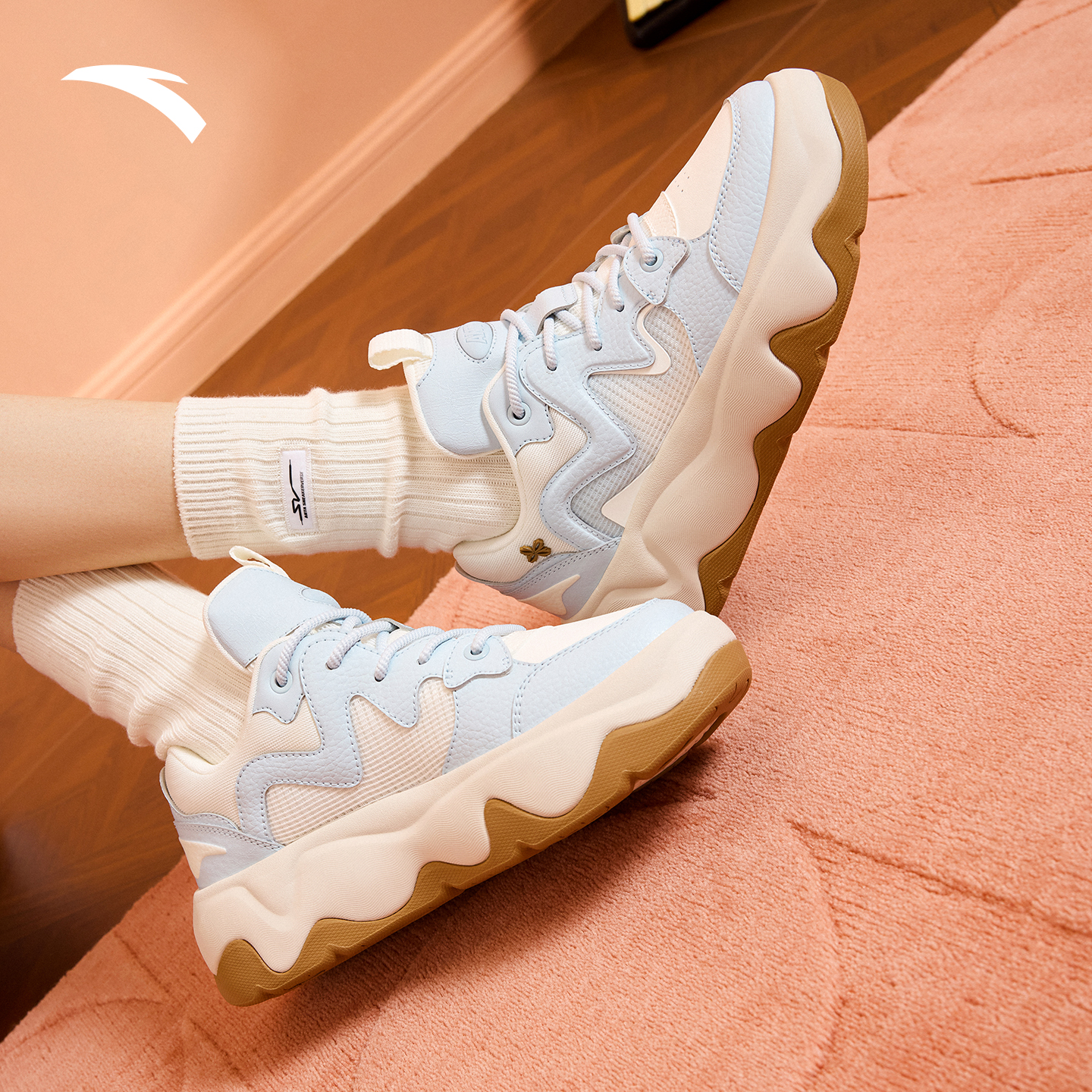 安踏冰淇淋 | 板鞋女2025冬季新款厚底增高休闲鞋女运动鞋面包鞋 - 图3