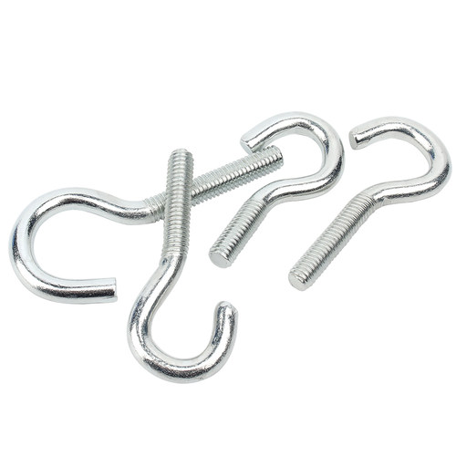 镀锌开口型羊眼螺丝钉加长活节吊环螺丝钩形吊钩带圆圈螺杆螺栓 - 图1