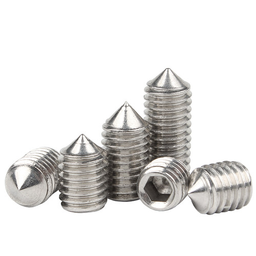12.9级/304不锈钢内六角紧定螺钉尖端紧定无头机米螺丝顶丝M2-M16 - 图2