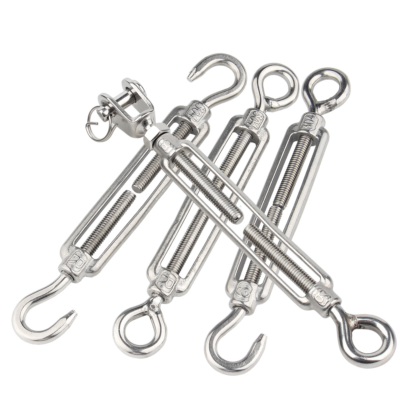 固万基304不锈钢花篮螺丝收紧器钢丝绳紧绳器花兰螺栓M4M5M6-M27,淘宝优惠券,粉丝福利购,淘宝优惠卷