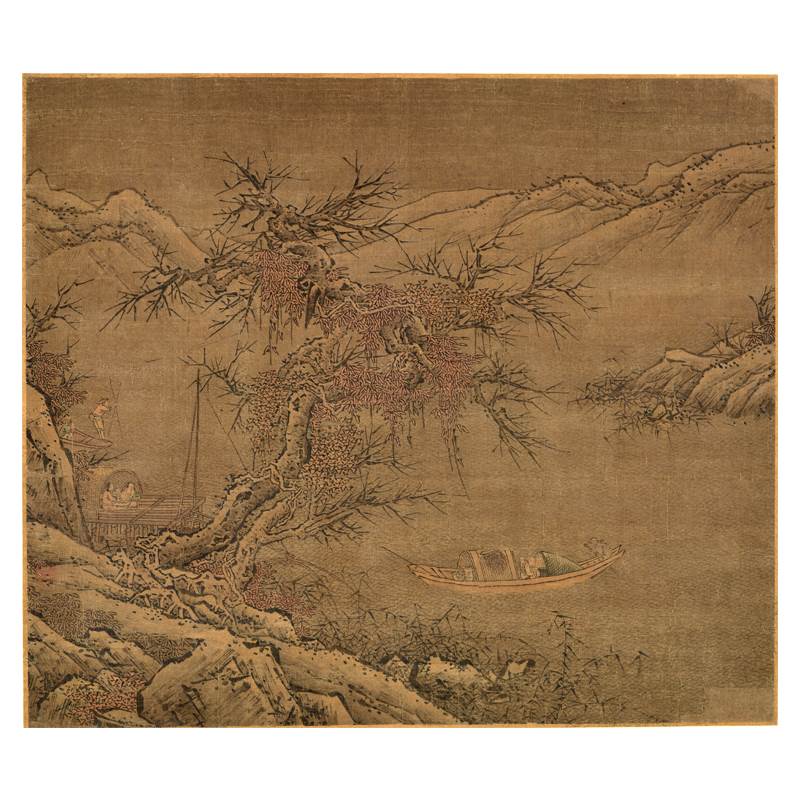 郭熙渔父图高清微喷宋元山水画小品临摹绢布画稿传统山水画范本 - 图3