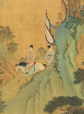 昼锦堂国画青绿山水招财挂画复古