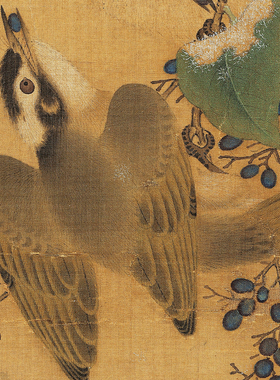 传统花鸟图册装饰画客厅挂画雪景