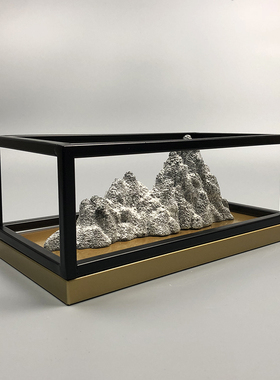 新中式风雪山铁艺金属软装饰品