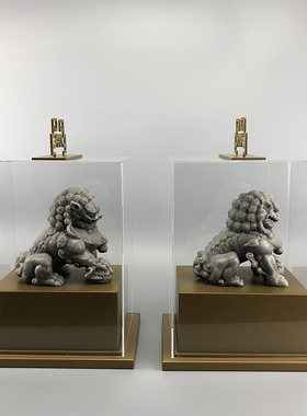 新中式风亚克力砂岩狮子配饰摆件