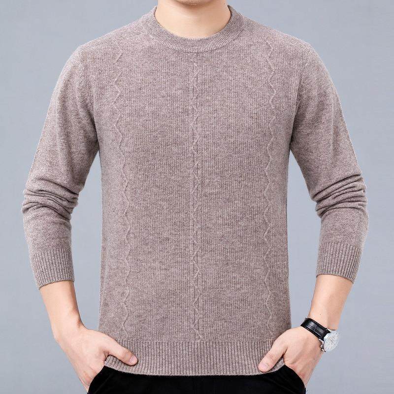 毛衣冬季新款闲男士男羊毛衫羊圆领休针织打底衫中青年Y812-B+绒,淘宝优惠券,粉丝福利购,淘宝优惠卷