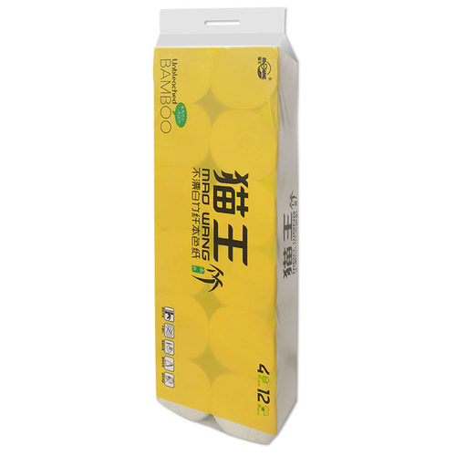 猫王本色竹浆1800克卫生纸 卷纸5层加厚不易破共24卷 - 图3