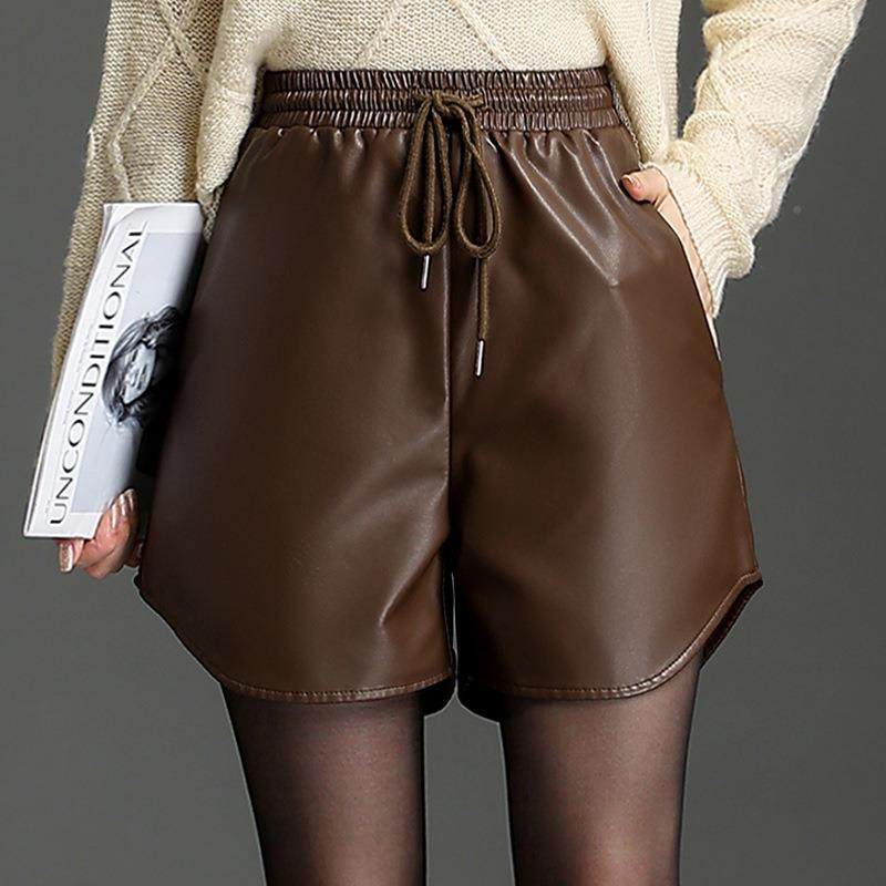 品牌绵羊皮短裤裤女秋冬装格宽松高阔腿腰显66800瘦纹短皮外穿靴,淘宝优惠券,粉丝福利购,淘宝优惠卷