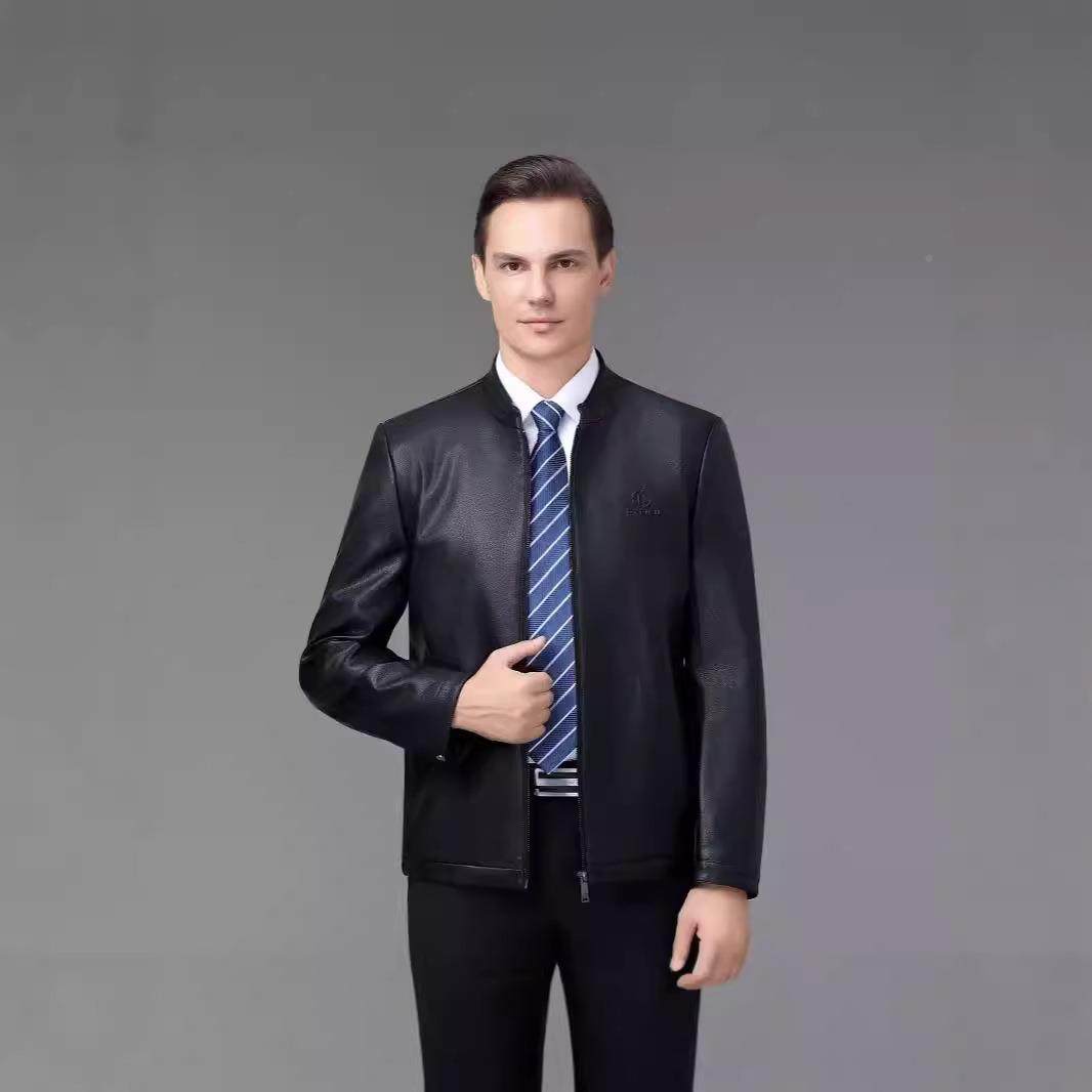 新款秋海宁绵羊皮皮衣男休立闲中年单皮外240824套时尚男领装冬夹,淘宝优惠券,粉丝福利购,淘宝优惠卷