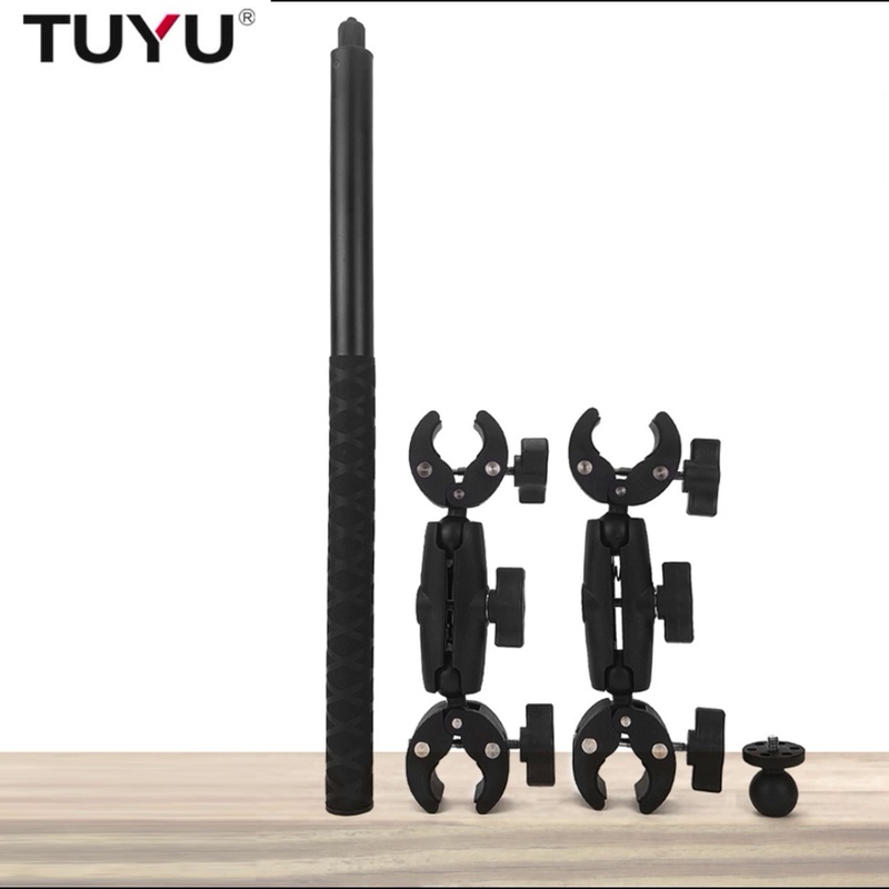 柯达SP360摩托车支架机车第三人称自拍杆运动相机双固定骑行配件 - 图0