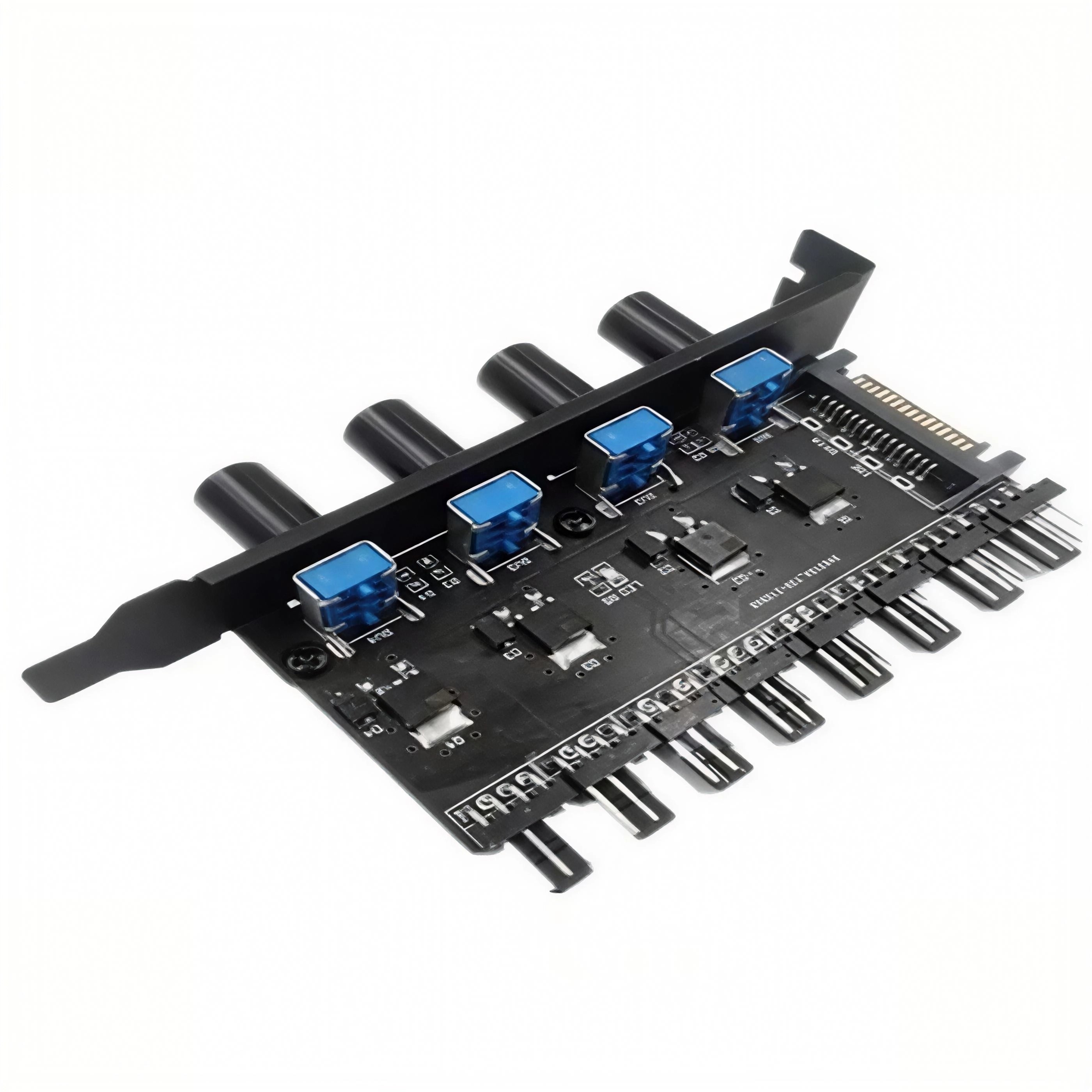 8路机箱风扇调速器4旋钮温控控制器PCI位无极变速集线器3Pin/4Pin,淘宝优惠券,粉丝福利购,淘宝优惠卷