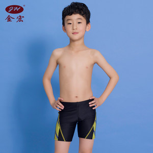 金宏儿童泳裤男童平角小孩系绳防尴尬2019新款时尚正品中大童泳衣