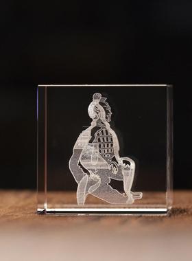 秦俑三维水晶立体摆件