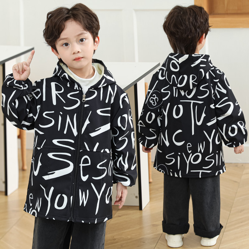 儿童罩衣宝宝吃饭围兜防水秋冬长袖加绒画画围裙男女童羽绒服护衣,淘宝优惠券,粉丝福利购,淘宝优惠卷