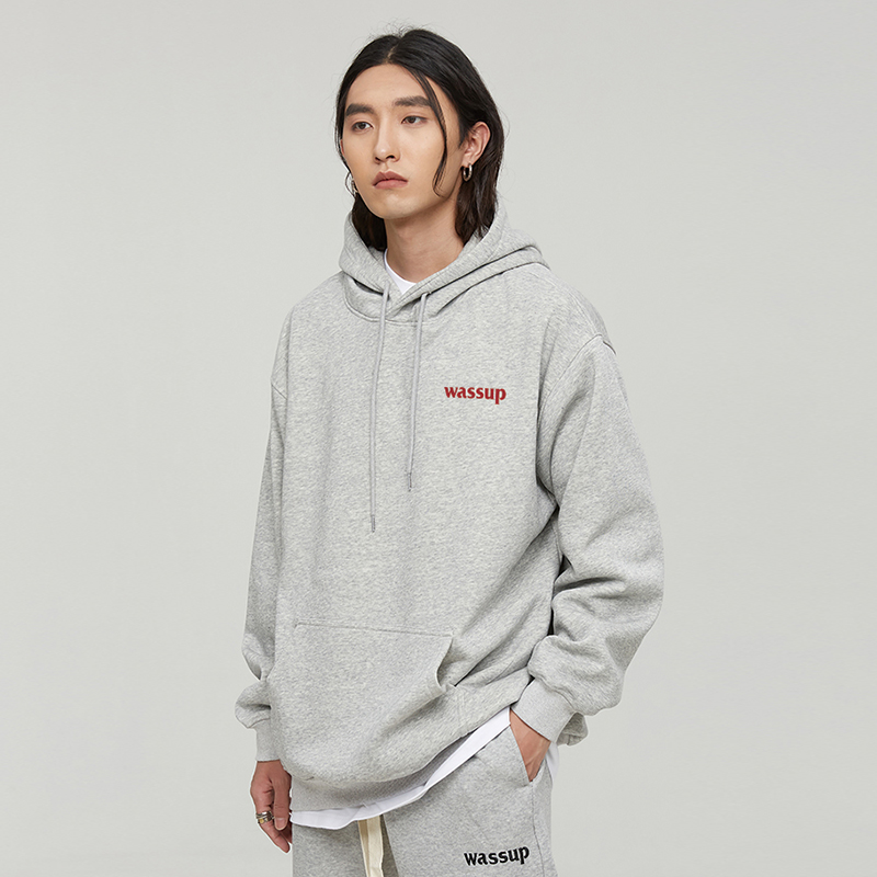 WASSUP HEODS连帽卫衣男秋冬季宽松休闲百搭字母潮牌情侣上衣帽衫