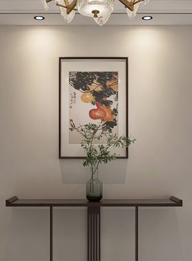 名家手绘孤品葫芦玄关端景柜国画