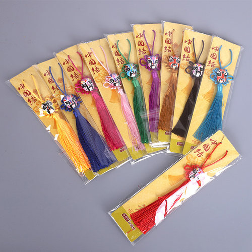 京剧脸谱戏剧中国风吉祥中国结蓝色挂件新年小号挂饰送老外 - 图0