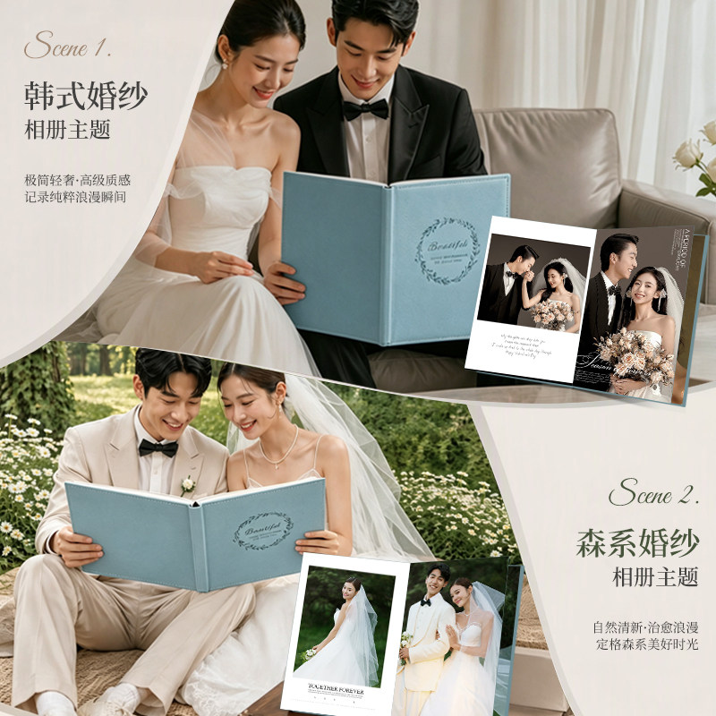 婚纱照相册定制高端结婚照打印成册婚礼相册本纪念册儿童孕妇写真