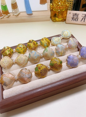 非遗桑蚕丝宋锦贴皮鸭嘴夹小发卡子复古风宋锦民国边夹侧夹碎发夹