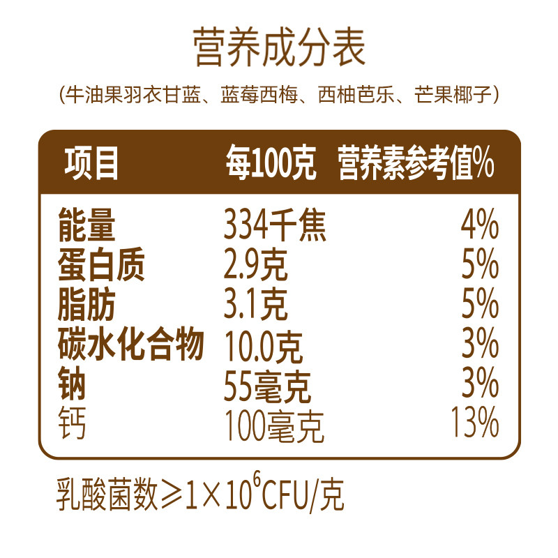 来思尔西柚芭乐芒果牛油果西梅蓝莓酸奶180g网红小食袋酸奶