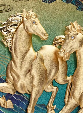 铜礼阁金箔马到成功开业摆件