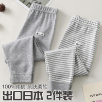 Day Department 2 pieces Childrens autumn pants All cotton Men and women Pants Bottom Pants Pure Cotton Warm Long Pants Baby Cotton Wool Thread Pants